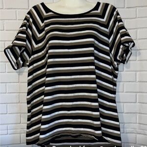 Michael Kors Striped Short Sleeve Top, size 1X